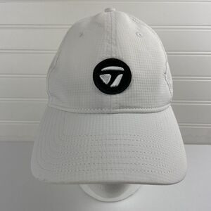 TaylorMade Radar Semi-Structured Strapback Hat White Black 3D Embroidered Logo